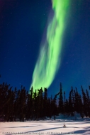 Fiery Aurora Borealis, Prelude Lake Territorial Park, Northwest Territories, Canada