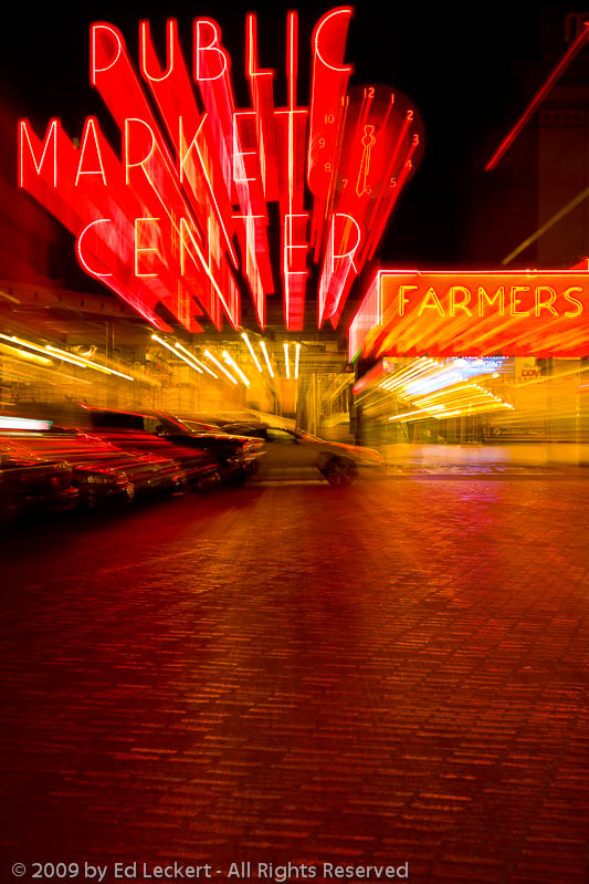 Pike Place Public Market by Night, Seattle, Washington