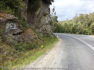 My Initials on the Road, Tasmania, Australia