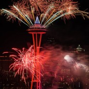Space Needle Fireworks, Seattle, Washington